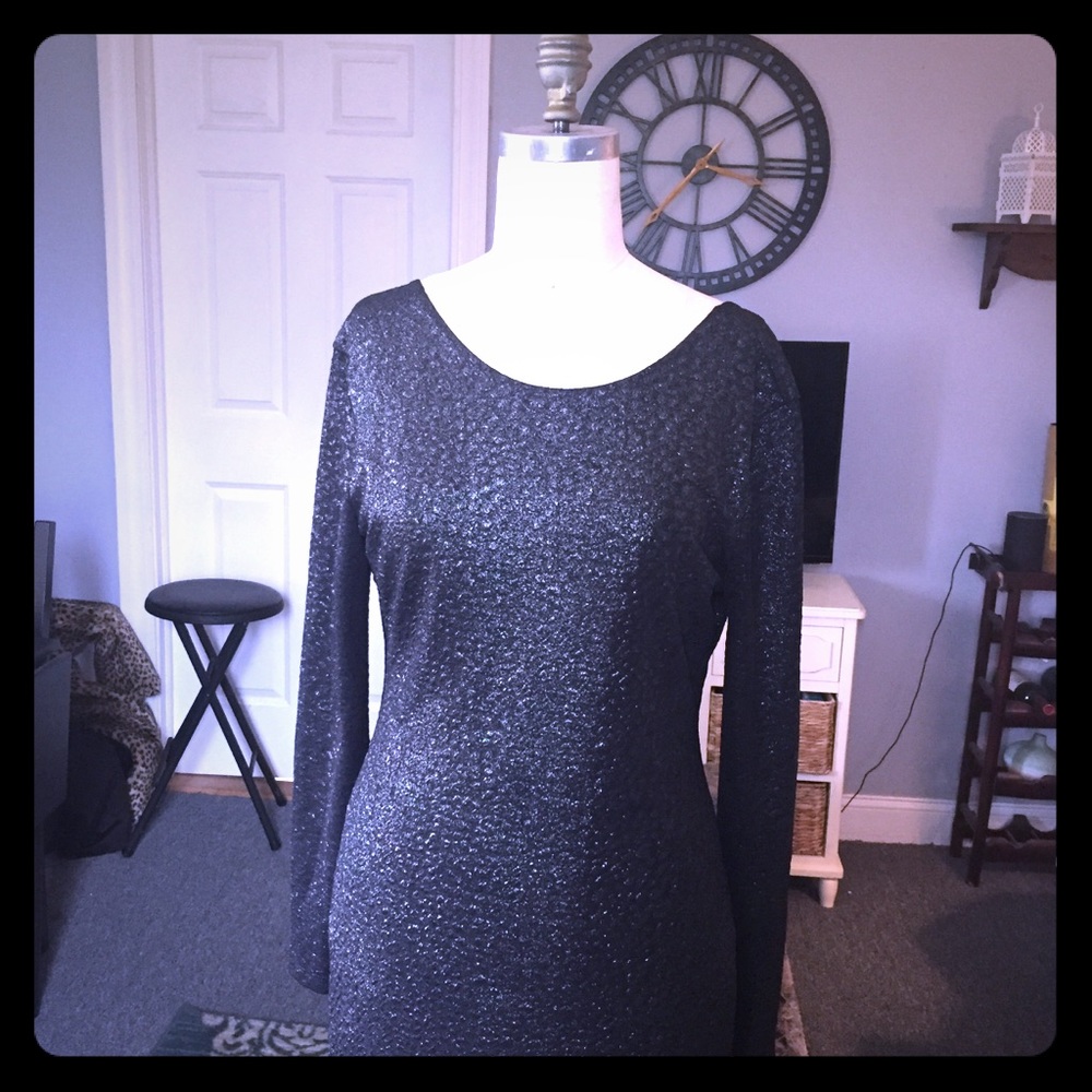 Jennifer Lopez Metallic Silver Reversible Dress